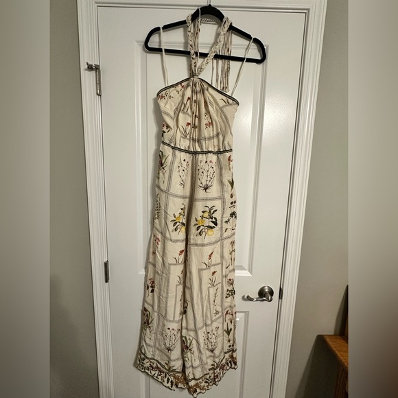 Anthropologie Floral Print Jumpsuit in Cream - Picture 3 of 4